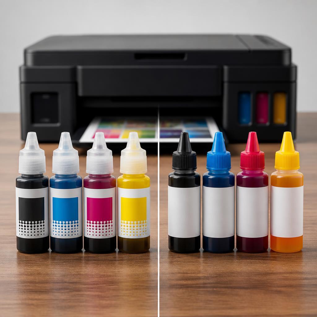 Tusze Canon GI-490 CMYK - Porównanie między oryginalnymi a zamiennikami